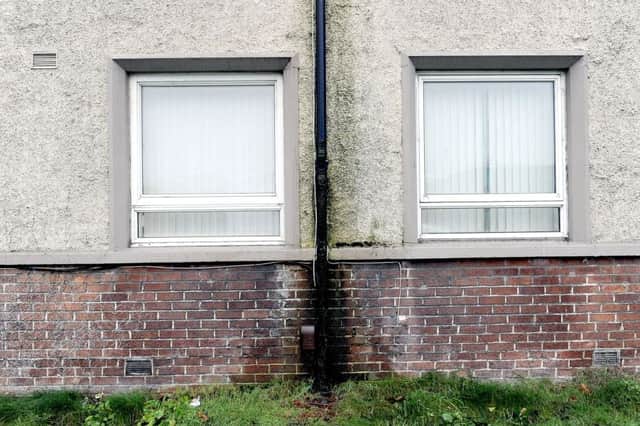 A block of flats with damp issues in Camelon, Falkirk. Picture: Michael Gillen