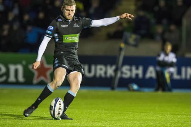 Finn Russell in action for Glasgow Warriors against Montpellier - but the Scotland international will start on the bench on Saturday. Picture: SNS Group