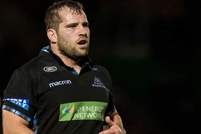 Fraser Brown, seen here in action for Glasgow against Benetton Treviso earlier this year, has extended his stay at Scotstoun. Picture: SNS Group