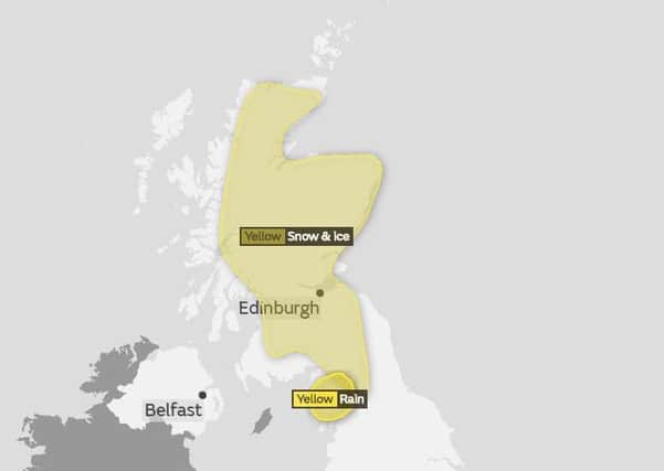 Met Office has issued a weather warning for Scotland. Picture: Met Office