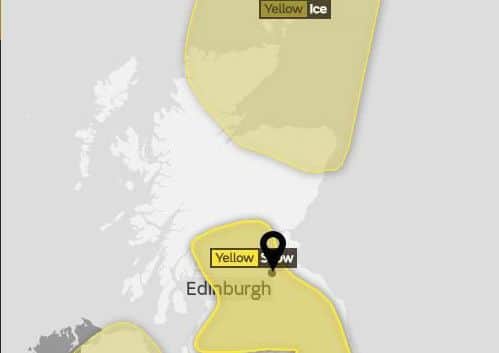 Weather warnings for Scotland tomorrow. Picture: Met Office
