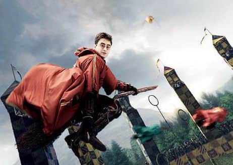 In the fictional version players use flying broomsticks.