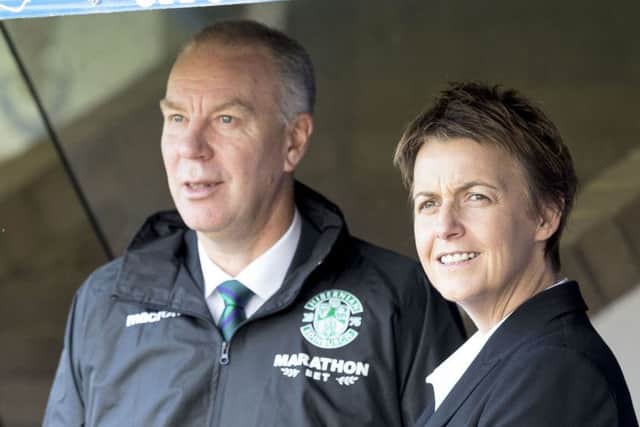 Hibs' Head of Football Operations George Craig (left) and Leeann Dempster, Chief Executive. Picture: SNS Group