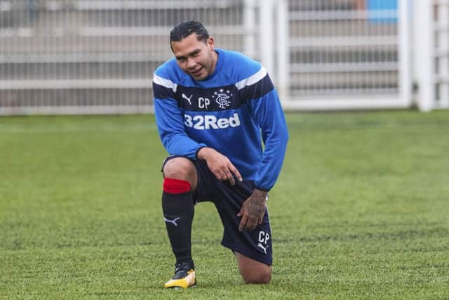 Carlos Pena takes part in a training session at Auchenhowie - but is the midfielder on his way out of Rangers? Picture: SNS Group