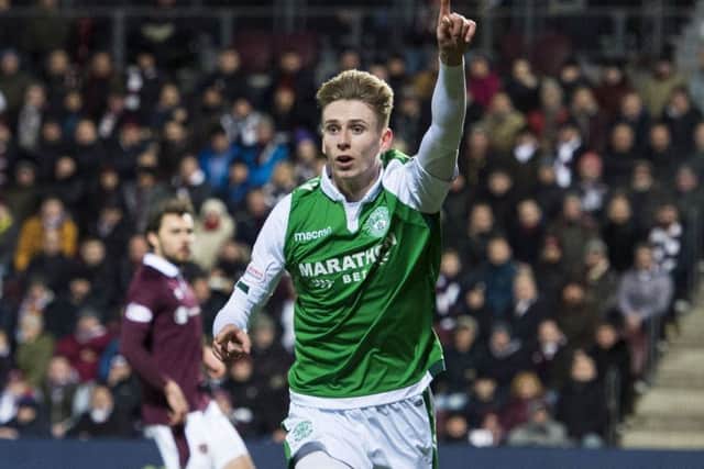 Oli Shaw was denied a goal against Hearts. Picture: Paul Devlin/SNS
