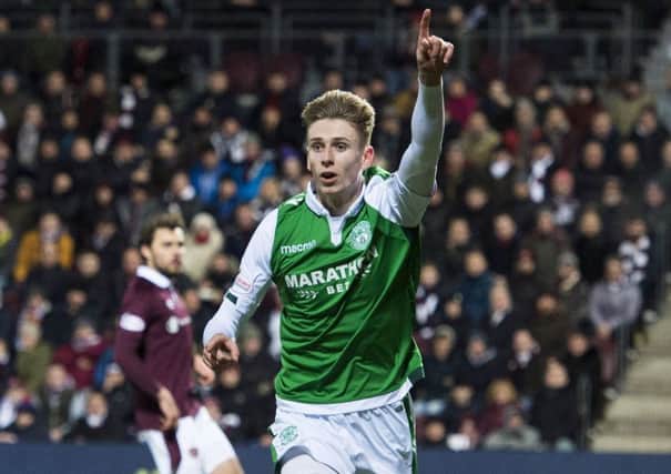Oli Shaw was denied a goal against Hearts. Picture: Paul Devlin/SNS