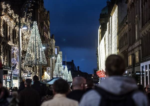 A man was seen brandishing a blade on Buchanan Street. Picture: TSPL