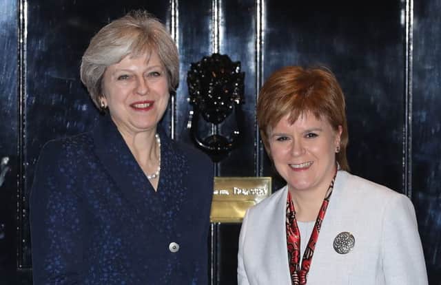 Theresa May and Nicola Sturgeon at last month's meeting at 10 Downing Street over Brexit talks. Picture: Dan Kitwood/Getty Images