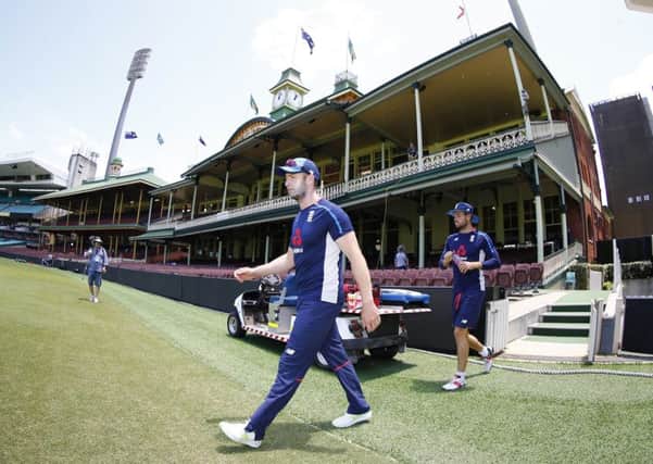 England's Mark Stoneman walks onto the SCG during a nets session. Picture: Jason O'Brien/PA Wire