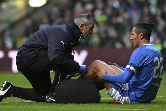 Rangers' Bruno Alves was injured against Celtic at the weekend. Picture: Craig Foy/SNS