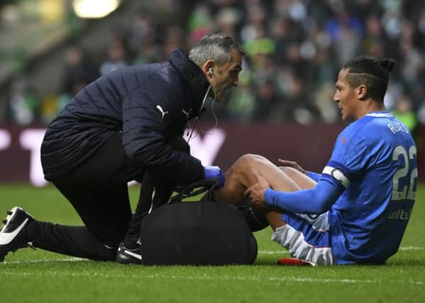 Rangers' Bruno Alves was injured against Celtic at the weekend. Picture: Craig Foy/SNS