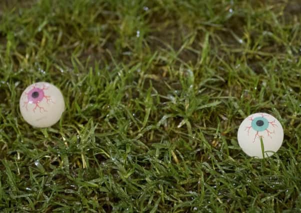Rubber eyeballs were thrown on the pitch during Dunfermline's match with Falkirk. Picture: Bill Murray/SNS