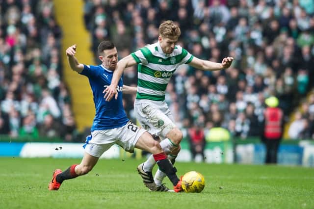 Stuart Armstrong of Celtic, one of several Scottish internationals playing for the Glasgow club, during a derby match against Rangers in 2017. Picture: John Devlin/TSPL