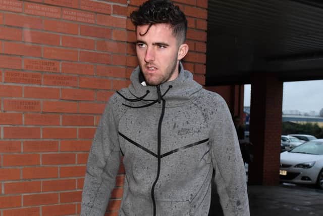 New Rangers loan signing Sean Goss is pictured leaving Ibrox. Picture: Craig Foy/SNS