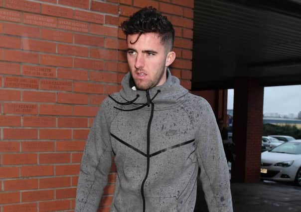 New Rangers loan signing Sean Goss is pictured leaving Ibrox. Picture: Craig Foy/SNS