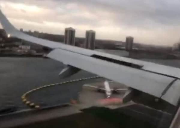 Footage of the plane abandoning a landing, Picture: @ghkirk/Twitter