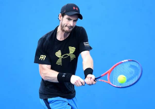 Andy Murray, pictured practising in Brisbane earlier this week, now has to decide whether to have surgery on his injured hip. Pic: Getty