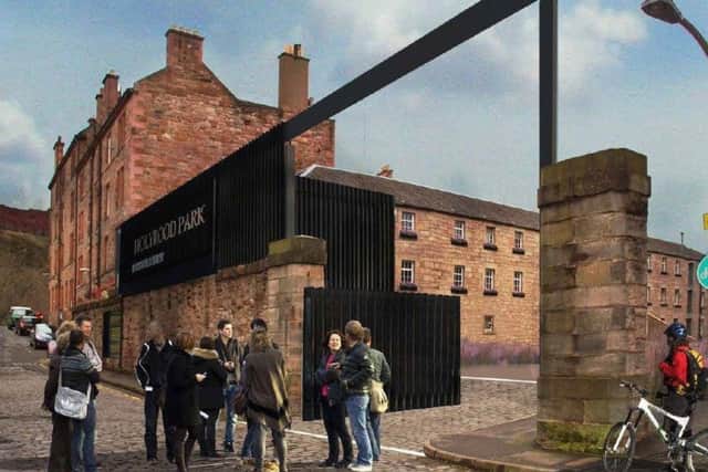 An artist's impression of the entrance to the new Holyrood Park distillery in Edinburgh. Picture: Contributed