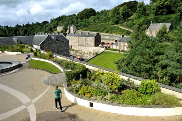 New Lanark roof garden and views over the village. Picture: JP
