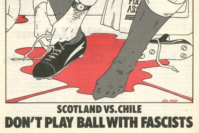 One of the protest leaflets distributed in the weeks before the game
