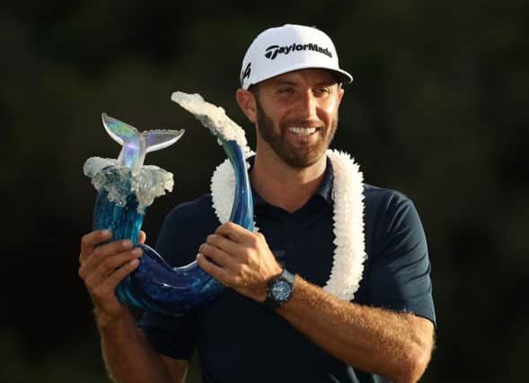 Dustin Johnson savours his eight-shot win in the Sentry Tournament of Champions in Hawaii. Picture: Getty Images