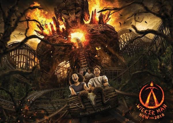 Alton Towers' new Wicker Man rollercoaster will feature a six-storey flaming structure