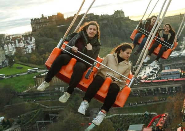 The Star Flier is one of the major attractions of Edinburgh's Christmas festival. Picture: Toby Williams