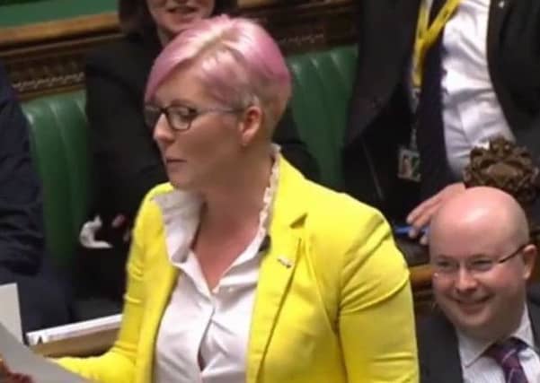 Livingston MP, Hannah Bardell raps in the Commons. Picture: Parliament TV
