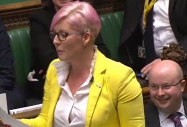 Livingston MP, Hannah Bardell raps in the Commons. Picture: Parliament TV