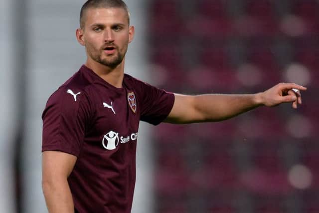 Perry Kitchen in action for Hearts against FC Infonet Tallinn in June 2016. Picture: Getty Images