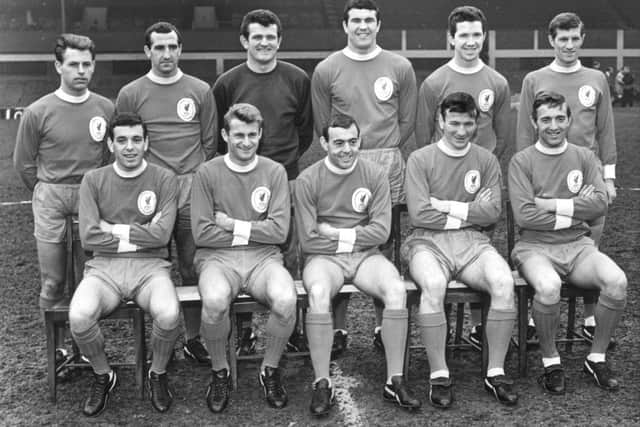Lawrence, back row third from left, with the Liverpool team that contested the 1965 FA Cup final. Picture: Central Press/Getty Images/Hulton Archive