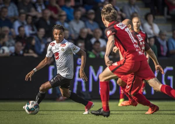 Chidi Nwakali (left) in action for Sogndal against Brann in May 2017. Picture: Getty images