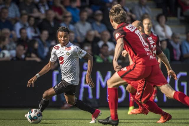 Chidi Nwakali (left) in action for Sogndal against Brann in May 2017. Picture: Getty images
