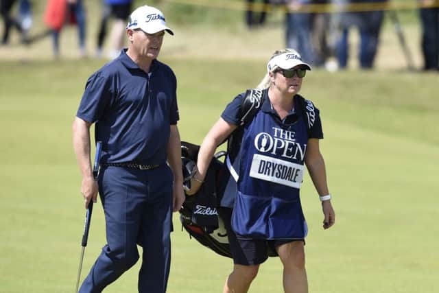David Drysdale with his wife Vicky who will be caddying for him again this season. Picture: Ian Rutherford