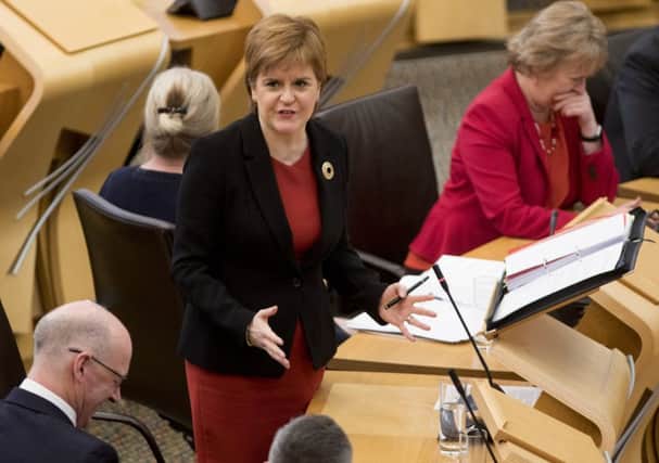 Nicola Sturgeon at First Minister's Questions in the Scottish Parliament yesterday