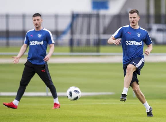 Andy Halliday, right, and Michael O'Halloran have recently returned to Rangers from separate loan deals. Picture: SNS
