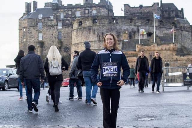 Steph Twell visited Edinburgh Castle yesterday during her preparations for todays Great Edinburgh XCountry. Picture: SNS.