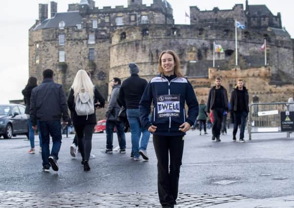Steph Twell visited Edinburgh Castle yesterday during her preparations for todays Great Edinburgh XCountry. Picture: SNS.