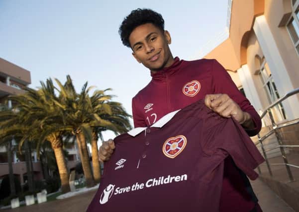 Hearts' new loan signing Demetri Mitchell at the club's training base in Valencia. Picture: Craig Foy/SNS