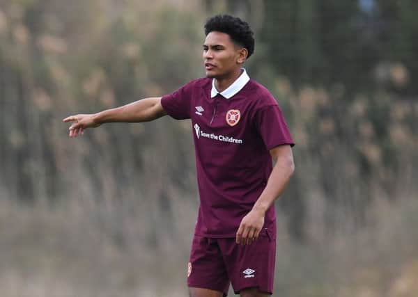 Demetri Mitchell played for Hearts in their 5-0 friendly defeat against Nurnberg. Picture: Craig Foy/SNS