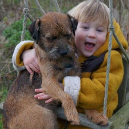 The nine-month-old border terrier, Morse, was snatched in December - leaving owner Richard Latter, 40, and his family devastated. Picture: SWNS