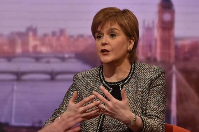 First Minster Nicola Sturgeon hit out at Jeremy Corbyn over single market. Picture: Jeff Overs/BBC/PA Wire