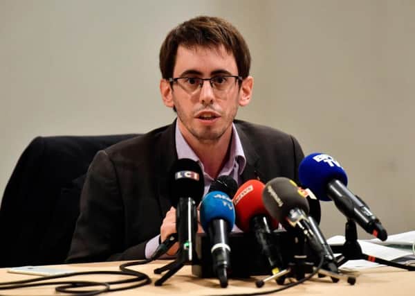 Quentin Guillemain, president of the victim's association of the Lactalis baby milk products contaminated with Salmonella. 
Lactalis will recall all the baby milk products manufactured in Craon factory. Picture: CHRISTOPHE SIMON/AFP/Getty Images