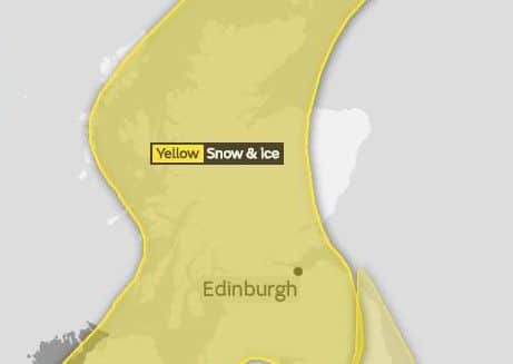Yellow warnings are in place for today, Tuesday (pictured), Wednesday and Thursday. Picture Met Office