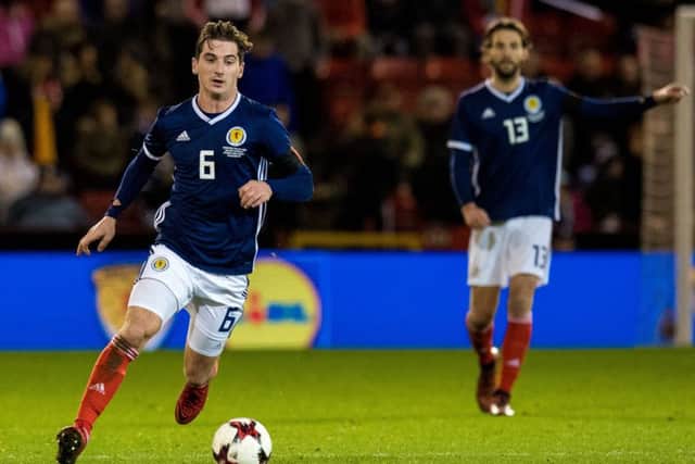 Kenny McLean in action for Scotland during the national team's last friendly outing against the Netherlands at Pittodrie. Picture: SNS Group