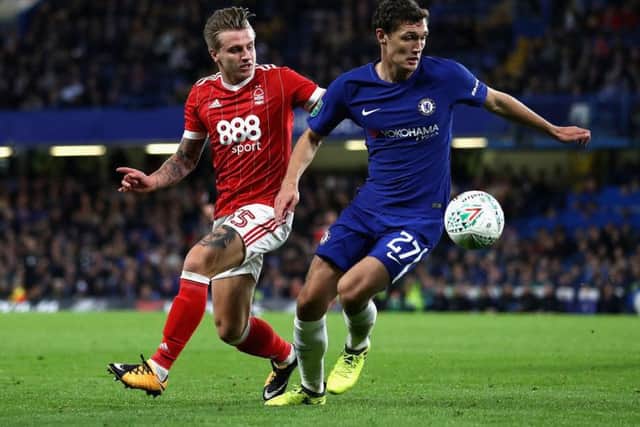 Jason Cummings in action for Nottingham Forest in a Carabao Cup tie against Chelsea. Picture: Getty Images
