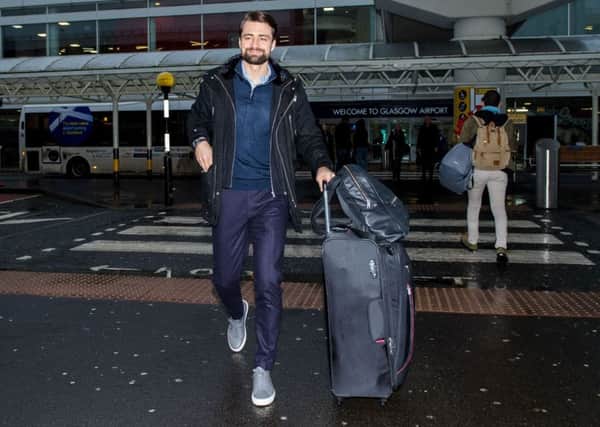 Russell Martin arrives at Glasgow Airport ahead of a medical with Rangers. Picture: SNS Group