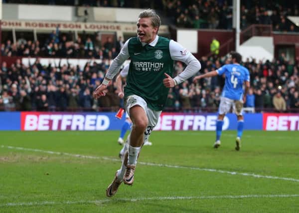 Jason Cummings found the back of the net regularly for Hibs in the Scottish Championship. Picture: Getty