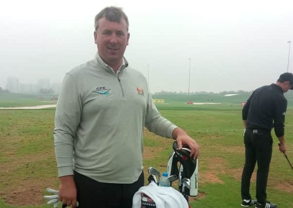 Tom Buchanan on the range at Abu Dhabi Golf Club. Picture: Martin Dempster