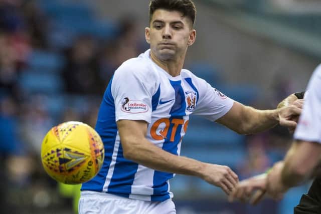 Jordan Jones in action for Kilmarnock against Rangers. The Ibrox club put in a bid for the winger that was turned down. Picture: SNS Group